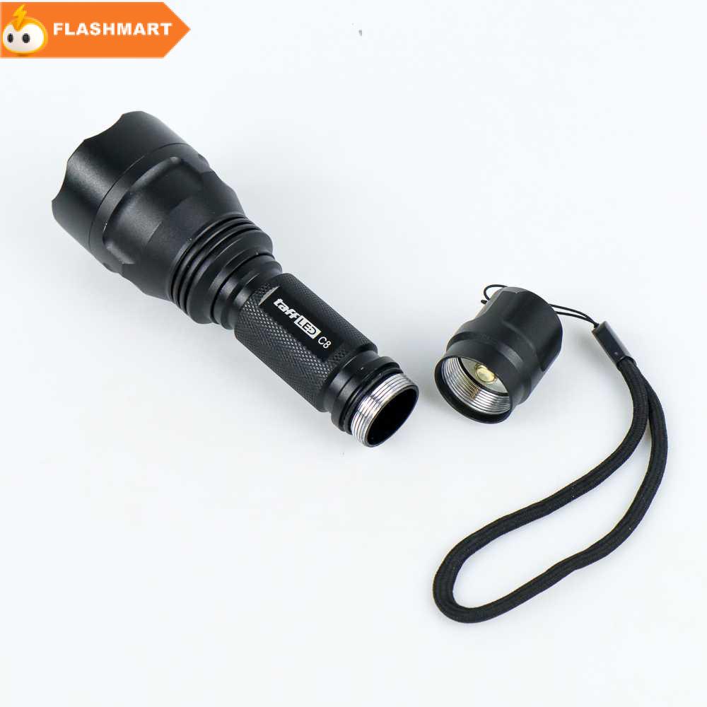 FLASHMART Paket Senter LED Cree Q5 + 1xBaterai + Charger + Box - C8