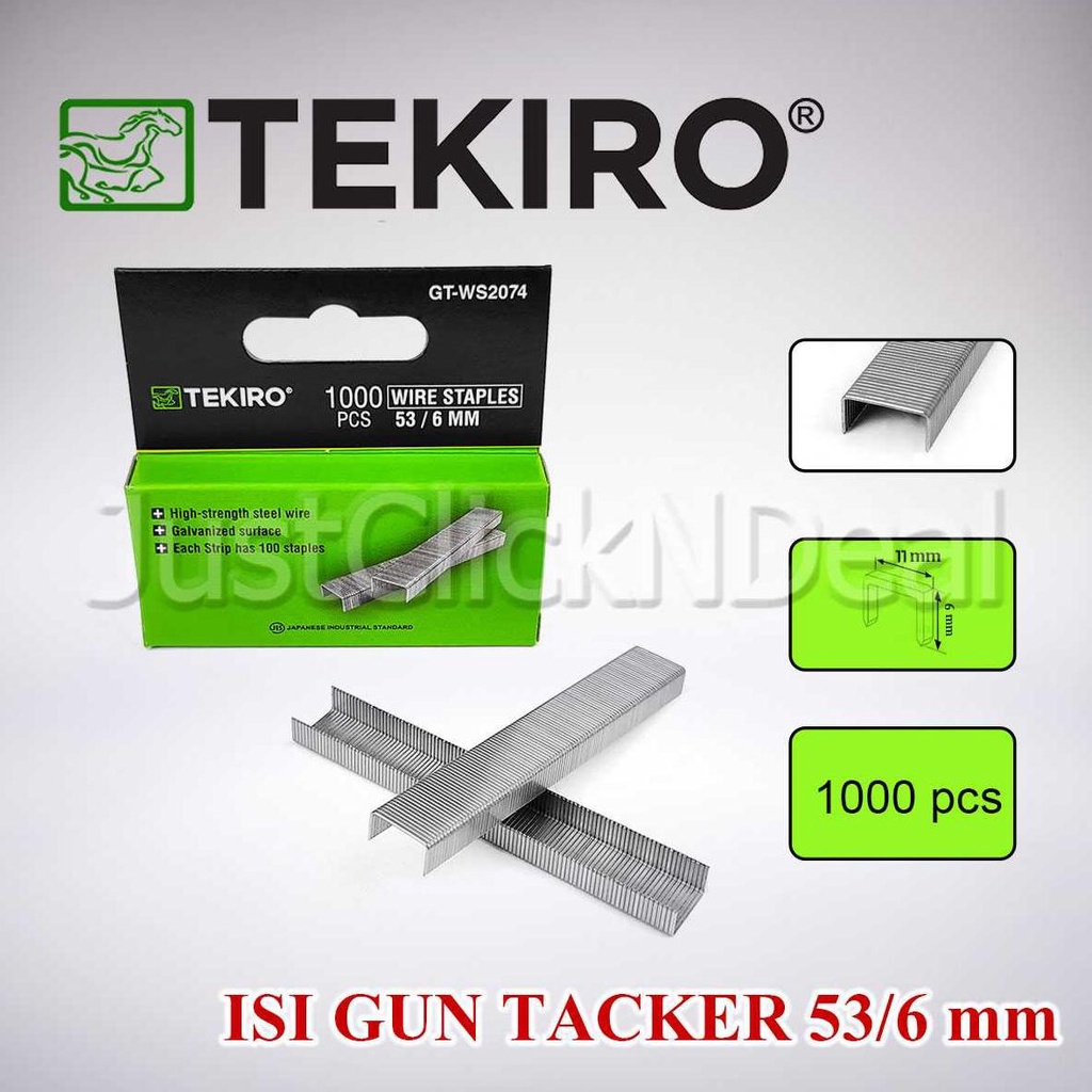 

Tekiro Isi Stapler Tembak Gun Tacker Refill 53 / 6 - 8 Mm Wire Staples Murah