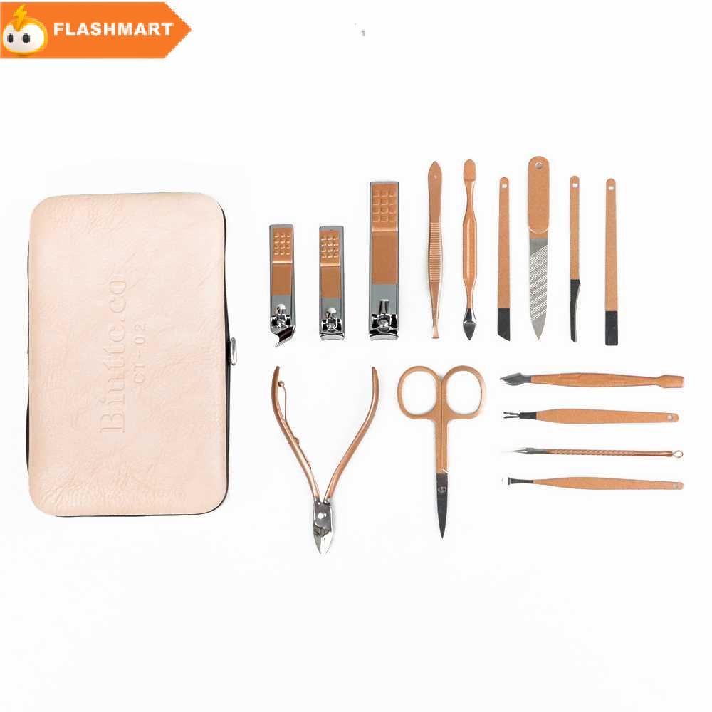 FLASHMART Gunting Kuku Nail Art Set Manicure Pedicure 15 PCS - CT02
