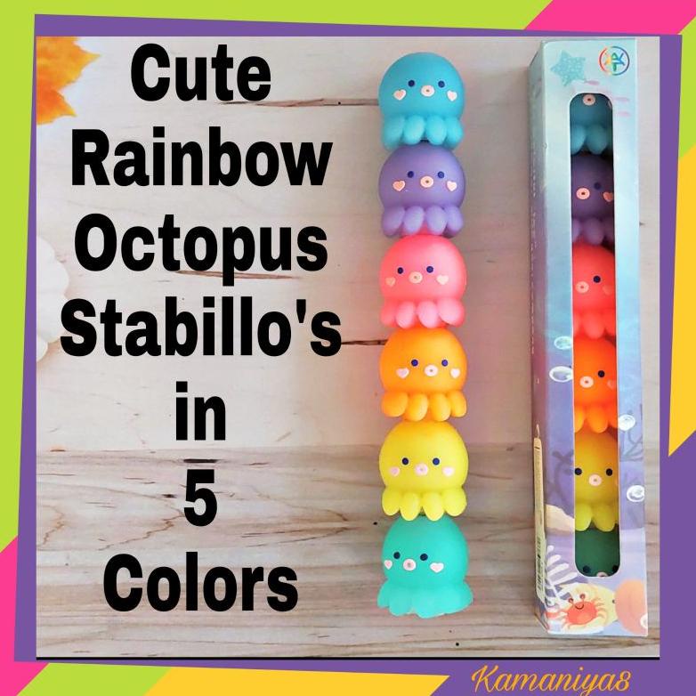 

Cute Rainbow Octopus Stabilo'S In 5 Colors