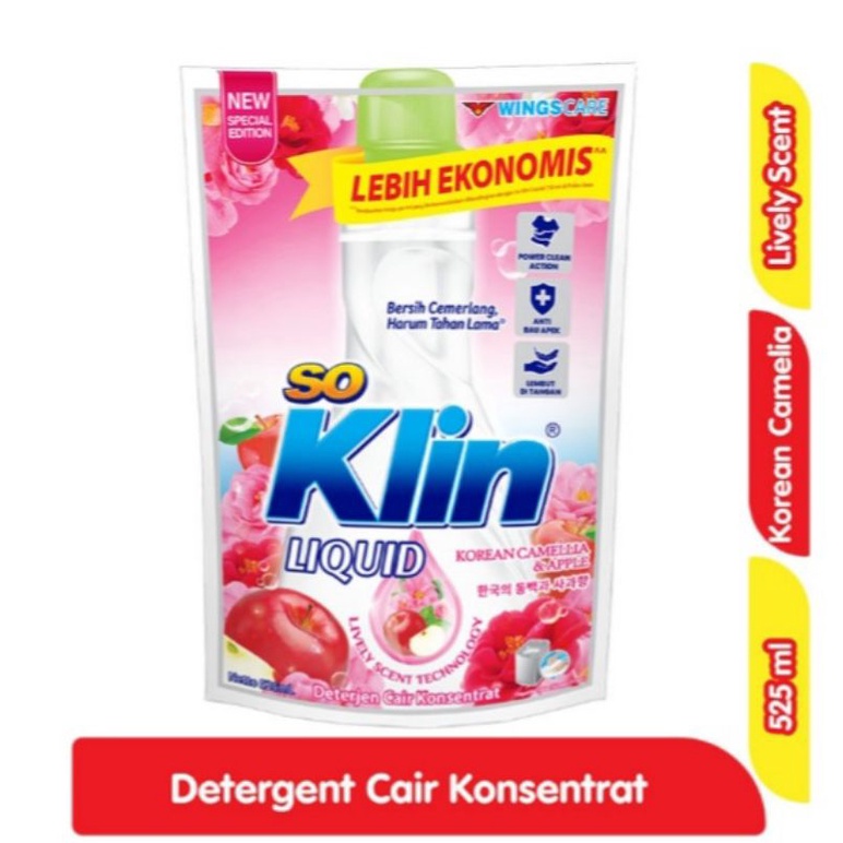 so klin liquid detergent cair 525ml