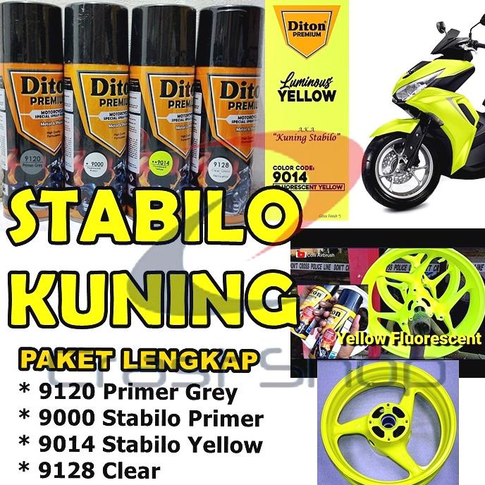 

Paket Lengkap Cat Pilox Diton Premium 9014 Fluorescent Yellow Warna Stabilo Kuning 400Cc Pylox