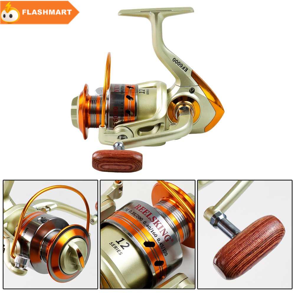 FLASHMART Gulungan Pancing EF6000 Fishing Spinning Reel 12 Ball Bearing