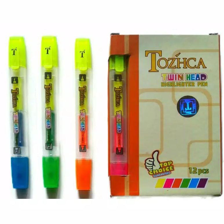 

(1 Lusin)Stabilo Tozhca/Spidol Vanco Highlighter Stabilo 2 Mata 2 Warna Twin Head Hl-219 (Warna- Warni)