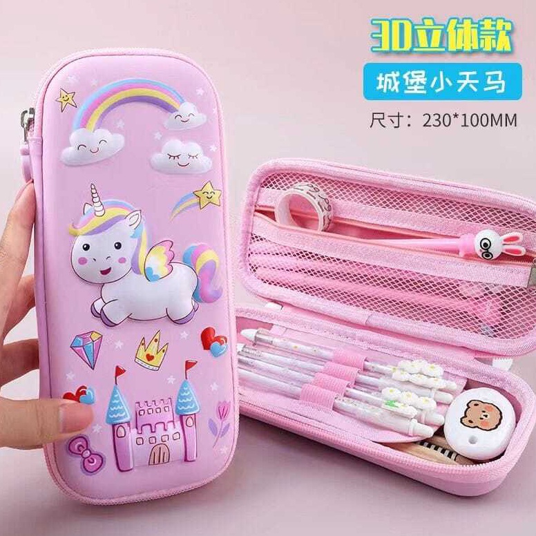 

11.11 Brand [nicky888] Pensil Case 3D Timbul EVA, Kotak Pensil 3D Anak Seoklah, Tempat Pensil Model 3D Timbul
