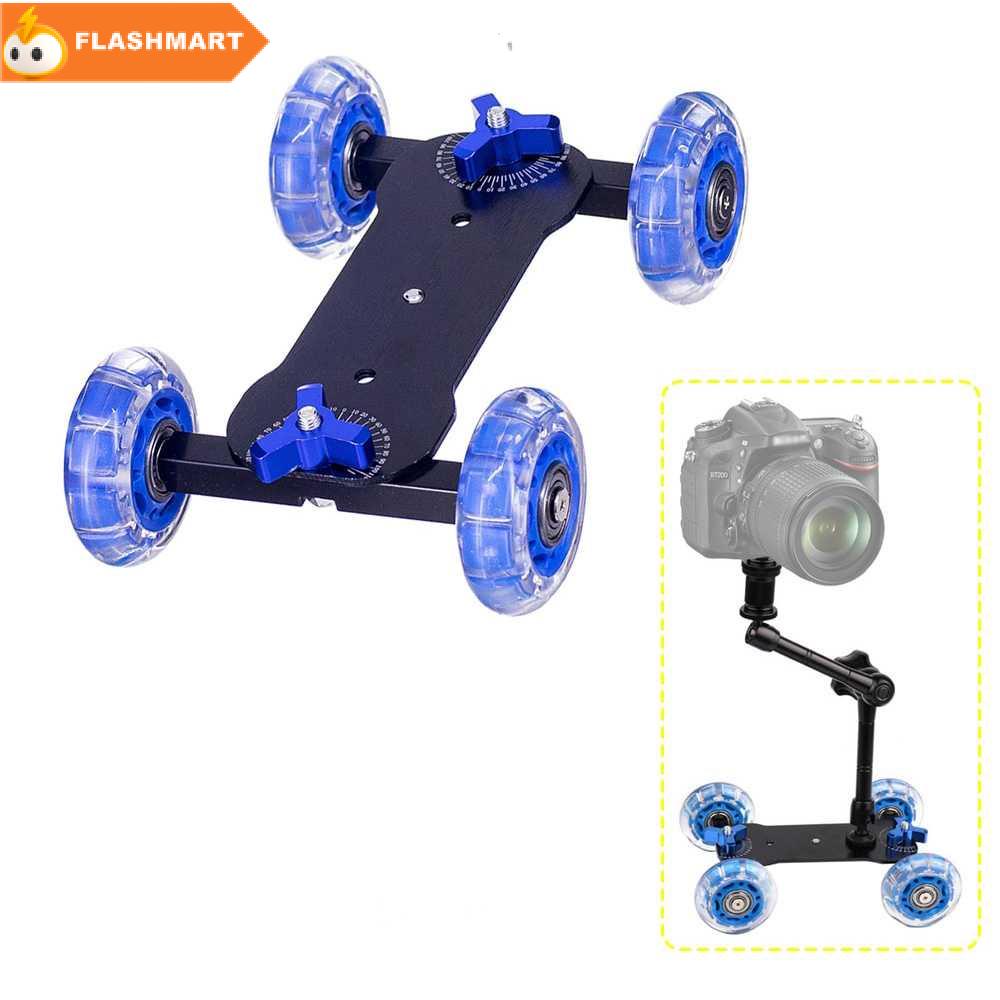 FLASHMART Dolly Slider Kamera DSLR dengan Magic Arm dan Monopod - VX-103