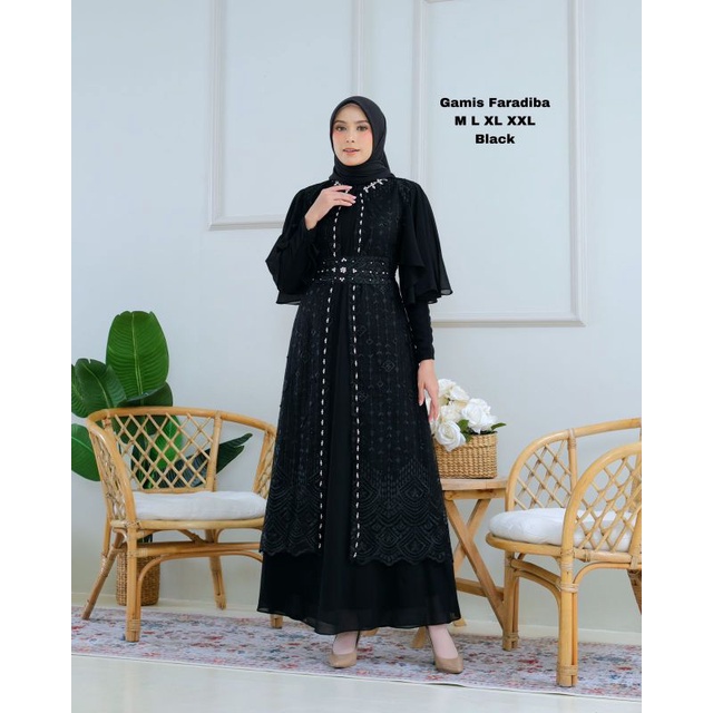 Dress Pesta Mewah| Gamis Faradiba Tile Sapto Payet Terbaru| Gamis Cardigan Lepas Pasang|