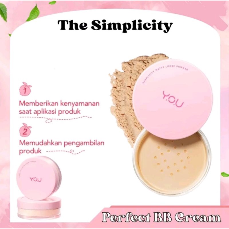 YOU Simplicity Matte Loose Powder Bedak Tabur Tahan Lama &amp; Ringan