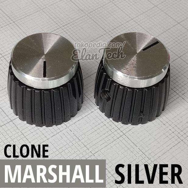 Knob Potensio Marshall Clone Silver Knop Ampli - Efek Gitar Elan73c Ayo Beli