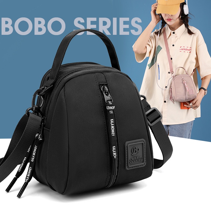 Tas selempang BOBO FASHION 7606-8 tas selempang wanita Original Import nilon waterproof tas wanita