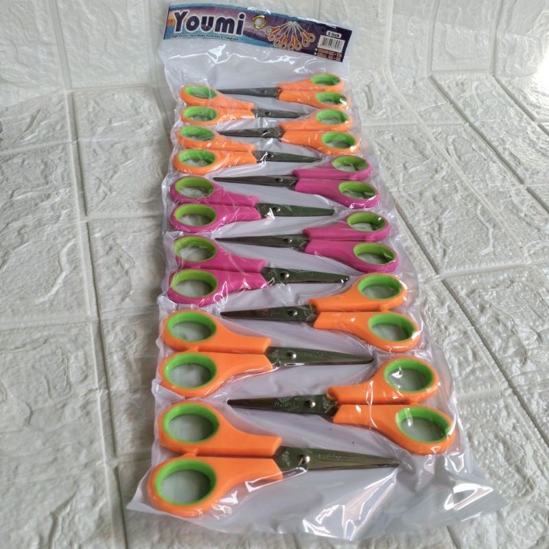 

(12pcs) Gunting Renteng Renceng Kertas Warna Kecil Tajam Kuat Kokoh/SCISSORS Alat Pemotong