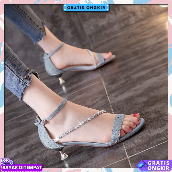 High Heels Termurah Spatu Wanita Kaca Sandal Tali Hell Kerja Sendal Hqk Transparan 5Cm Wisuda 3Cm Hi