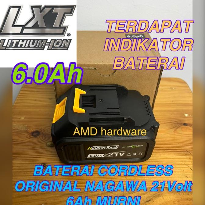 NAGAWA BATERAI Battery Bor Cordless Impact Wrench Socket 21V - 21 Volt