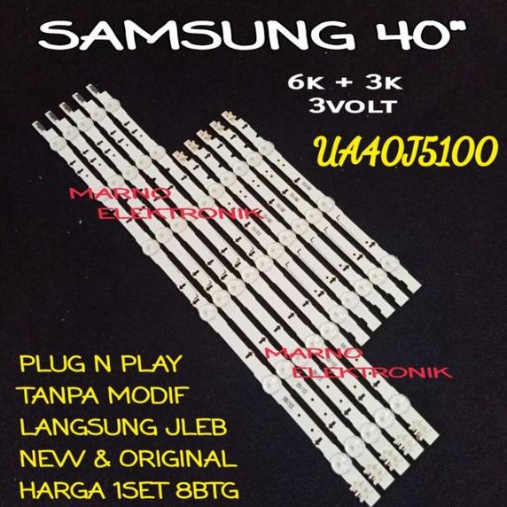 LAMPU BL BACKLIGHT LED TV SAMSUNG UA40J5100AK UA4OJ5100 AK UA 40J5100AK 40J5100 AK 9K 3V