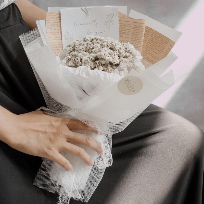 Vintage Edelweiss Bouquet / Buket Bunga / Edelweiss / Bunga Kering / Buket Wisuda / Kado Buket