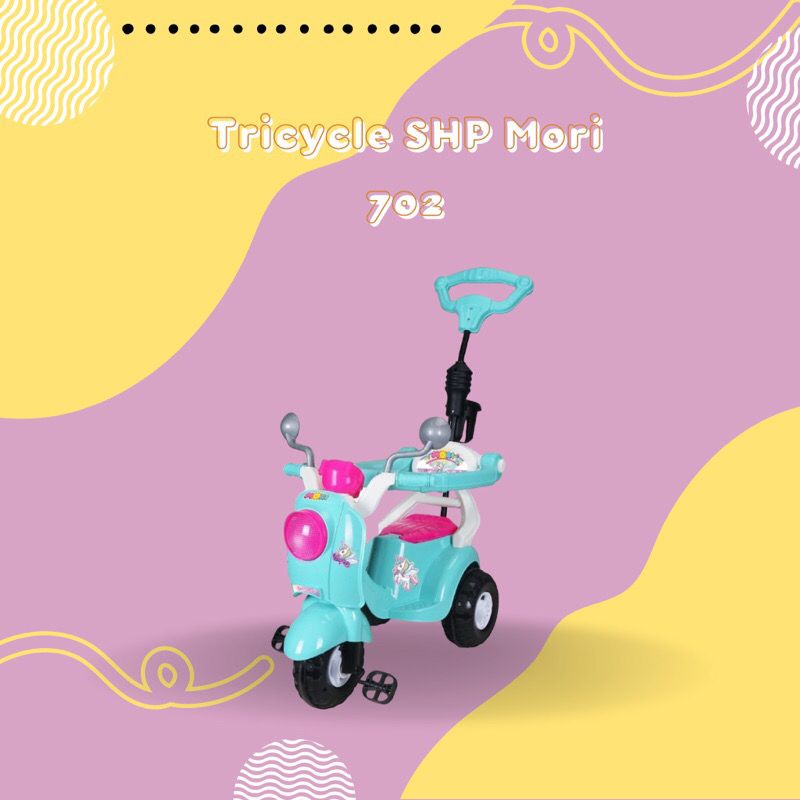 SHP 702 Ride On  Mainan Motor Vespa Anak Sepeda Roda Tiga (Musik &amp; Lampu)