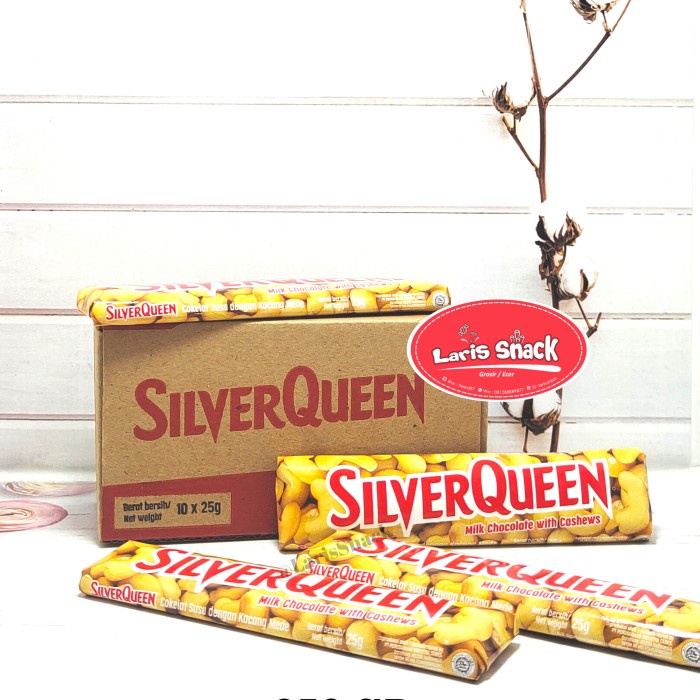 

SilverQueen Milk Chocolate Cashew Almonds 25gr (1 Box isi 10)