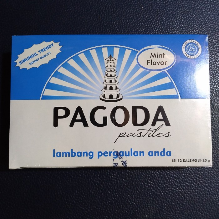 

PAGODA PASTLES MINT FLAVOR ISI 12 KALENG @ 20G /PERMEN PAGODA PASTILES