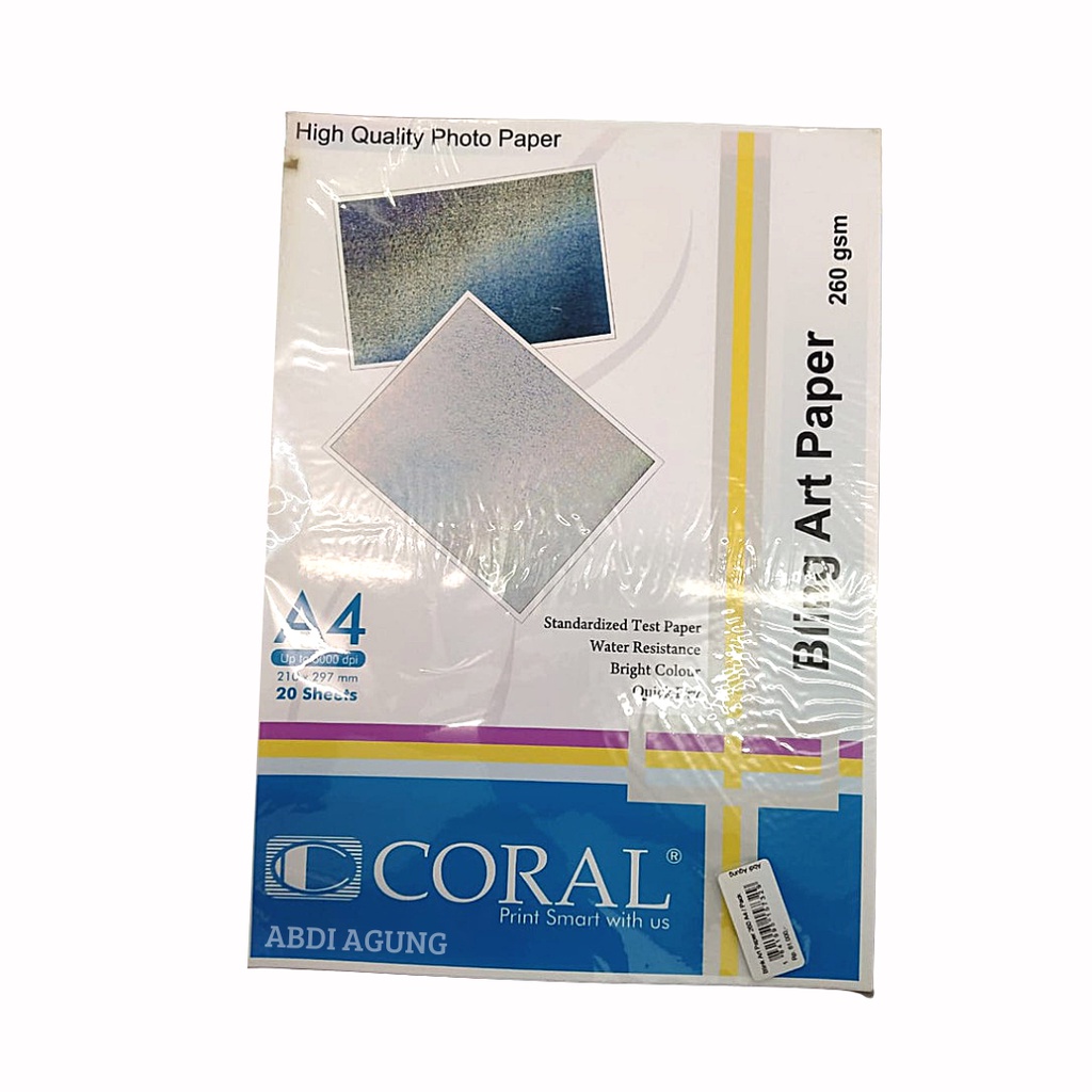 

Coral Kertas Foto Glossy Hologram Blink Art Motif Kanvas/Pack