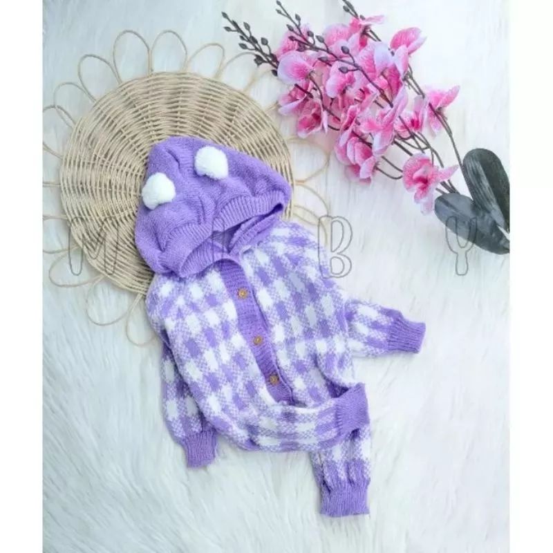 Jumpsuit Catur Kotak rajut tebal jumper bayi murah