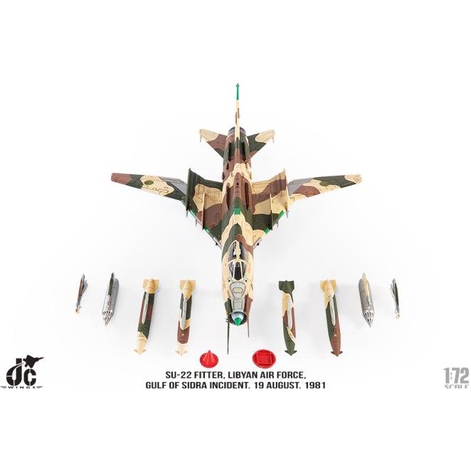 Diecast Pesawat Jc Wings Su-22 Fitter, Libyan Af, 1981