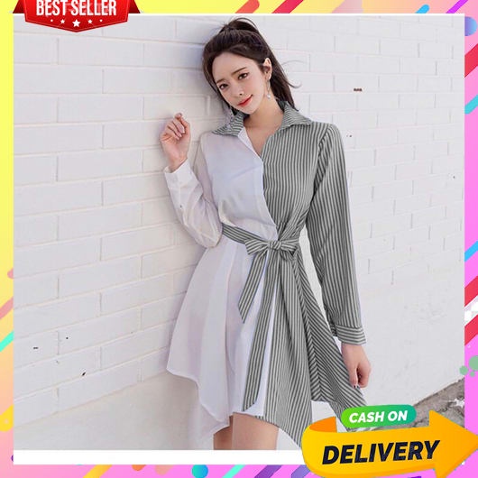 Dress Wanita Terbaru 2023 Korean Style Dewasa Dres Kondangan Selutut Elegan Muslim Remaja Jumbo Keki