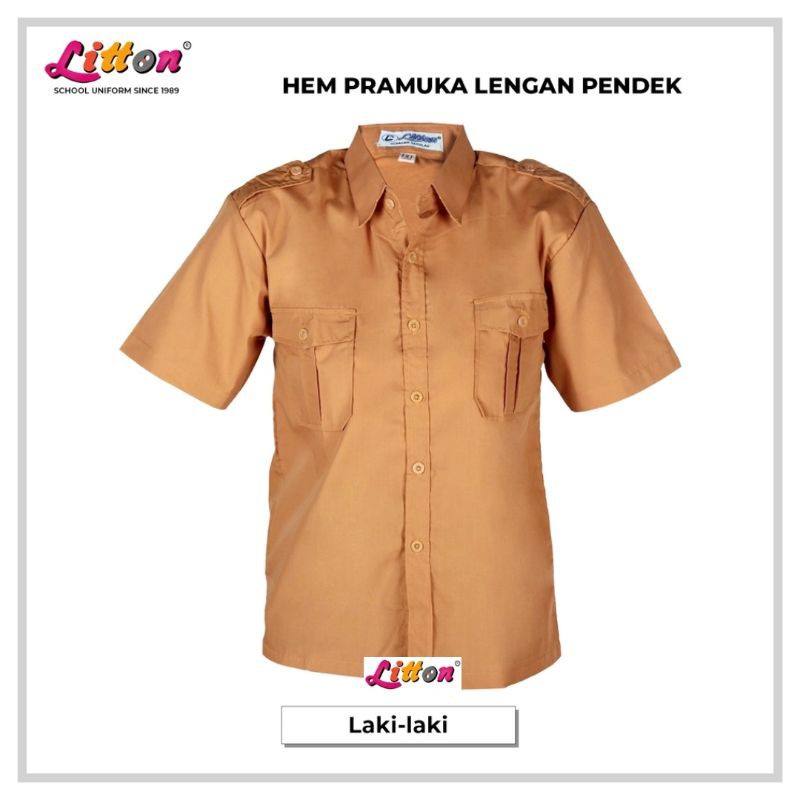 LITTON Baju Seragam Pramuka SD SMP SMA Laki Laki Lengan Pendek /  Seragam Sekolah Pramuka