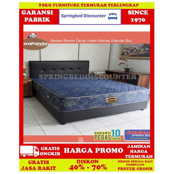 Springbed Spring Bed Ranjang Kasur Javaland JavaPanda Biru 160x200 Set