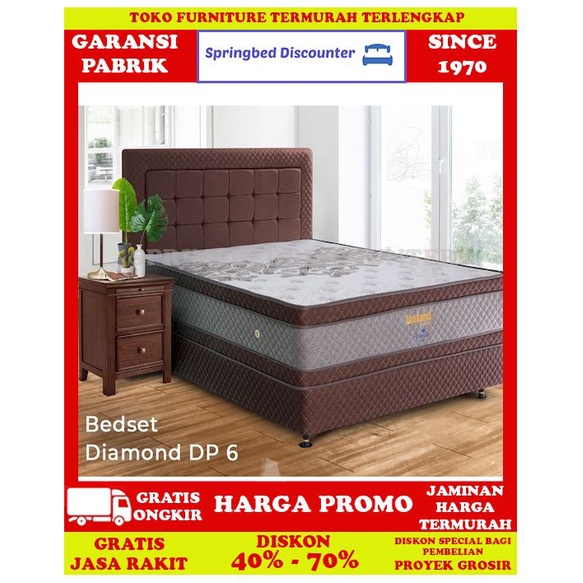 Springbed Spring Bed UNILAND PARADISE DOUBLEPTOPDIAMONDDP6 100x200 Set