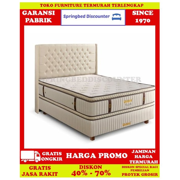 Springbed Spring Bed UNILAND PLATINUM DOUBLEPTOpHBGRANDIA 100x200 Set