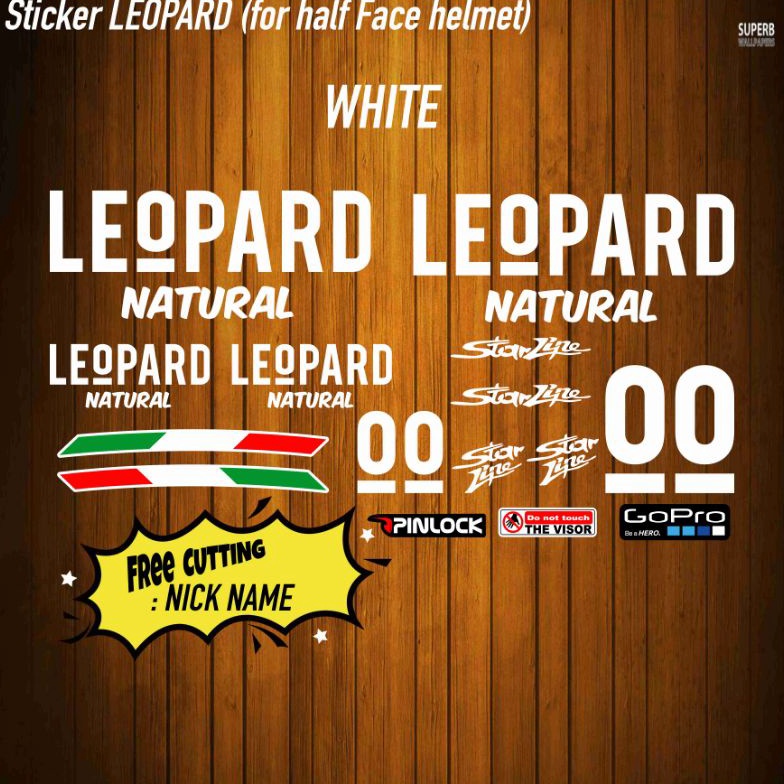 (C☑K ごS] Sticker leopard helmet half face kyt njs rsv- banyak diiminati