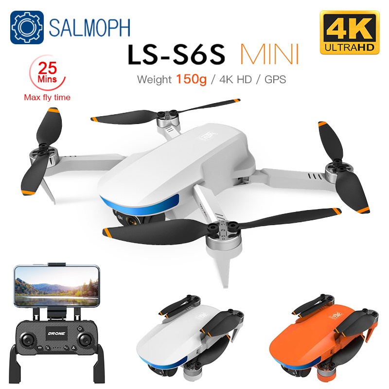SALMOPH S6S Drone GPS Mini 150G 4K Profesional, Drone Quadcopter RC Kamera Ganda HD 5G WIFI FPV Tanp