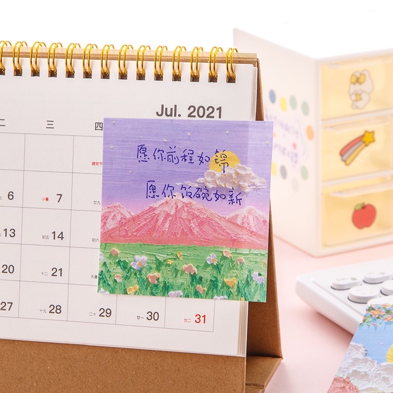 Memo tempel Aesthetic Sticky Notes Motif Alam / Pemandangan / Memopad lucu