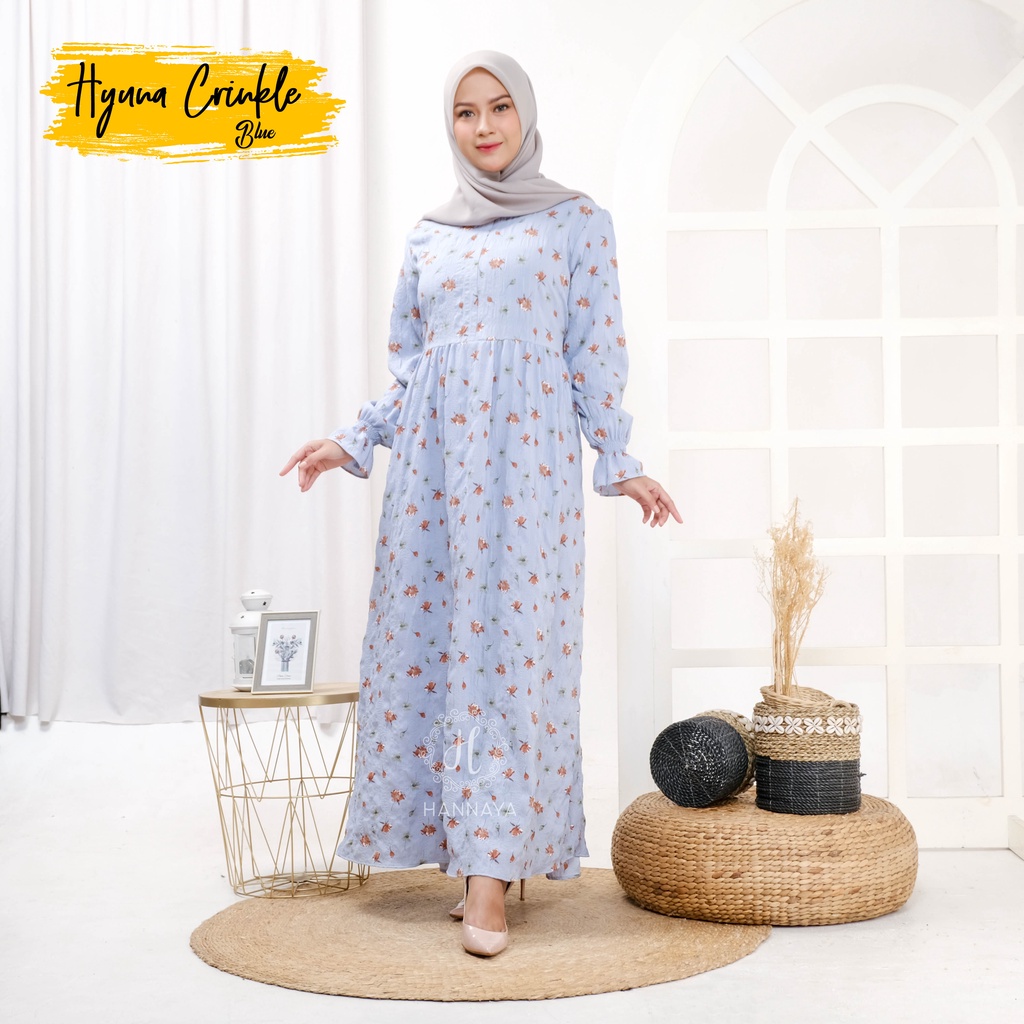 GAMIS TERBARU HYUNA CRINKLE DRESS BY HANNAYA