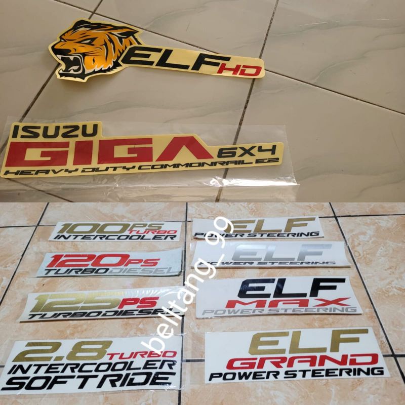 Stiker sticker isuzu elf minibus truk /stiker macan elf hd/stiker elf isuzu Giga 6×4