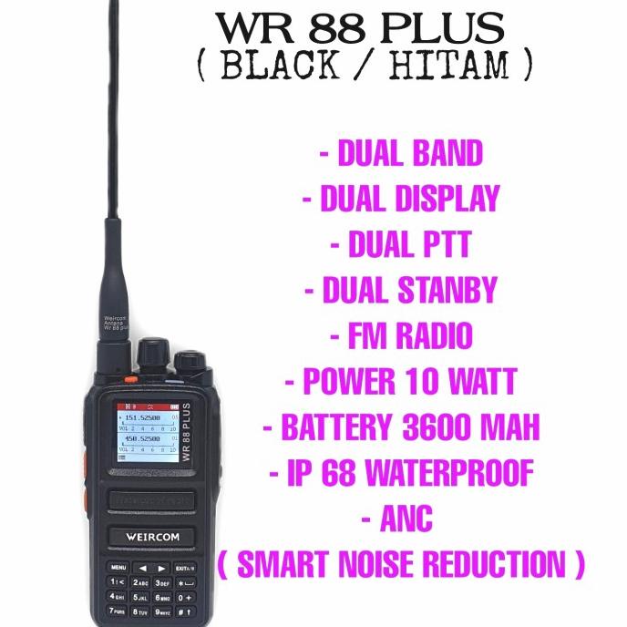 HT WEIRCOM WR 88 PLUS IP 68 10 WATT DUALBAND ALTERNATIF BAOFENG UV82