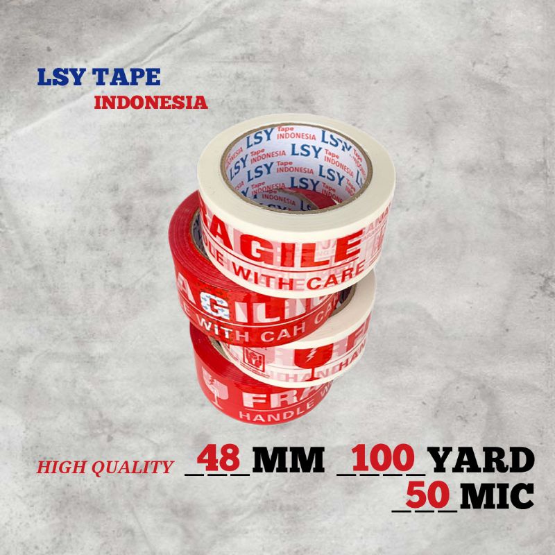 

lakban fragile full merah & putih 48mm x 100yard full ( CBM )