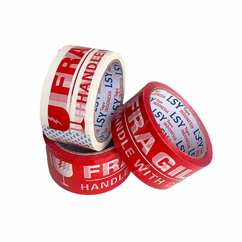 

Promo lakban fragile full merah & putih 60yard 1 dus isi 48 roll LSY TAPE INDONESIA ( CBM )