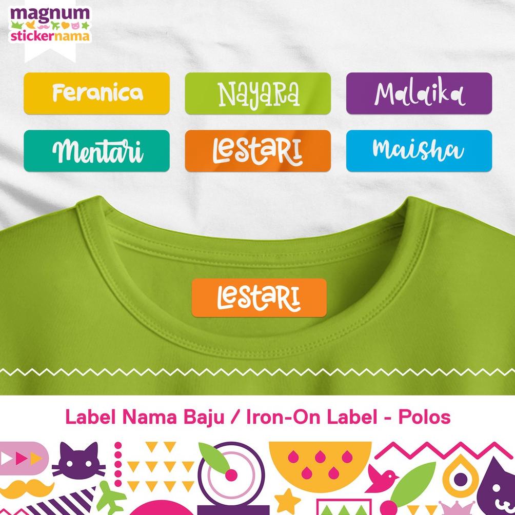 

Best! Label Nama Baju, Label Nama Kain, Label Setrika, Iron-On Label Polos ,.