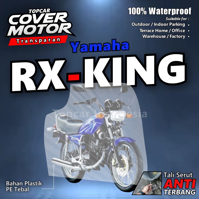 Cover Motor Yamaha RX King Transparan Plastik Waterproof Indoor Outdoor Anti Air by TOPCAR