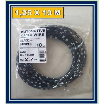 KABEL BINTIK 1.25 MM HITAM / KABEL 1,25 SERABUT TEMBAGA KELISTRIKAN MOBIL / KABEL SERAT TEMBAGA