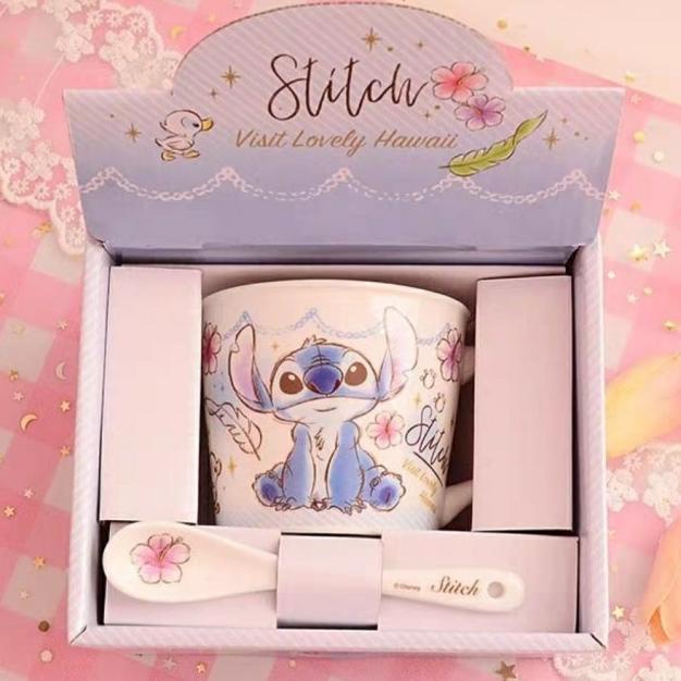 Gelas Stitch Disney Free Sendok Kerak Scrump Mug