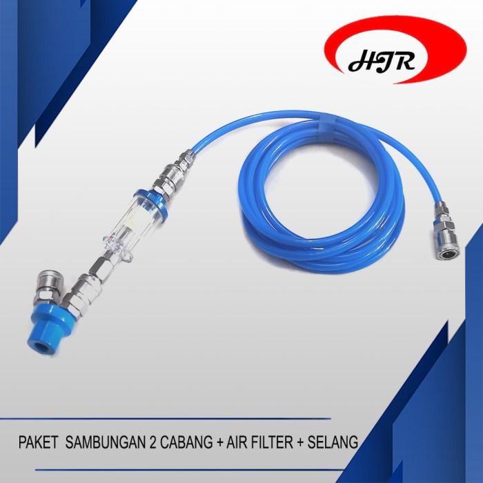Kompr Paket Selang Kompresor Angin Air Filter Plus Sambungan Selang 2 Cabang