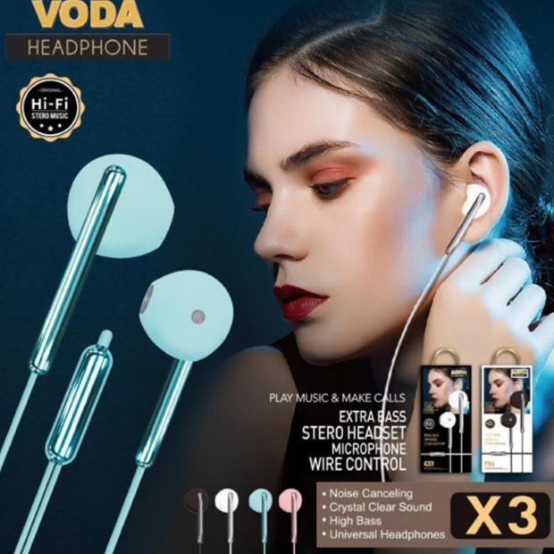 HEADSET BUDS IN-HF EARPHONE VODA X3 BASS TERBAIK