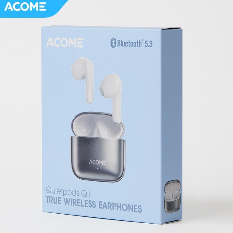 HEADSET ACOME HEADSET EARPHONE BLUETOOTH TWS5.3 ENC CALL NOISE REDUCTION 3,5 GRAM ULTRA LIGHT - GARA