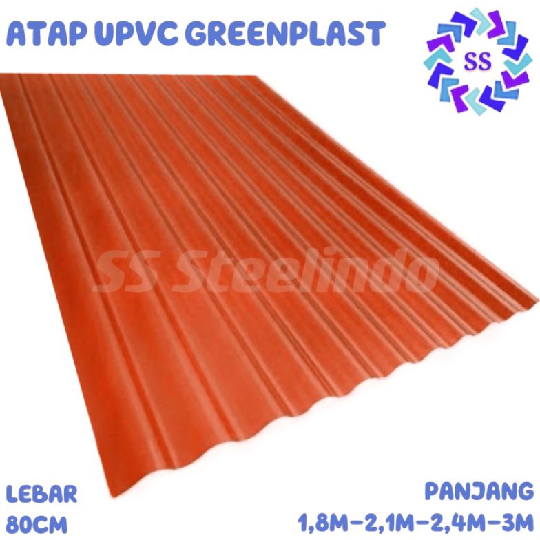 Paling popular ATAP UPVC GELOMBANG ASBES KECIL MEREK GO-GREEN PLAST (1,8M - 2,1M - 2,4M - 3M) PUTIH-