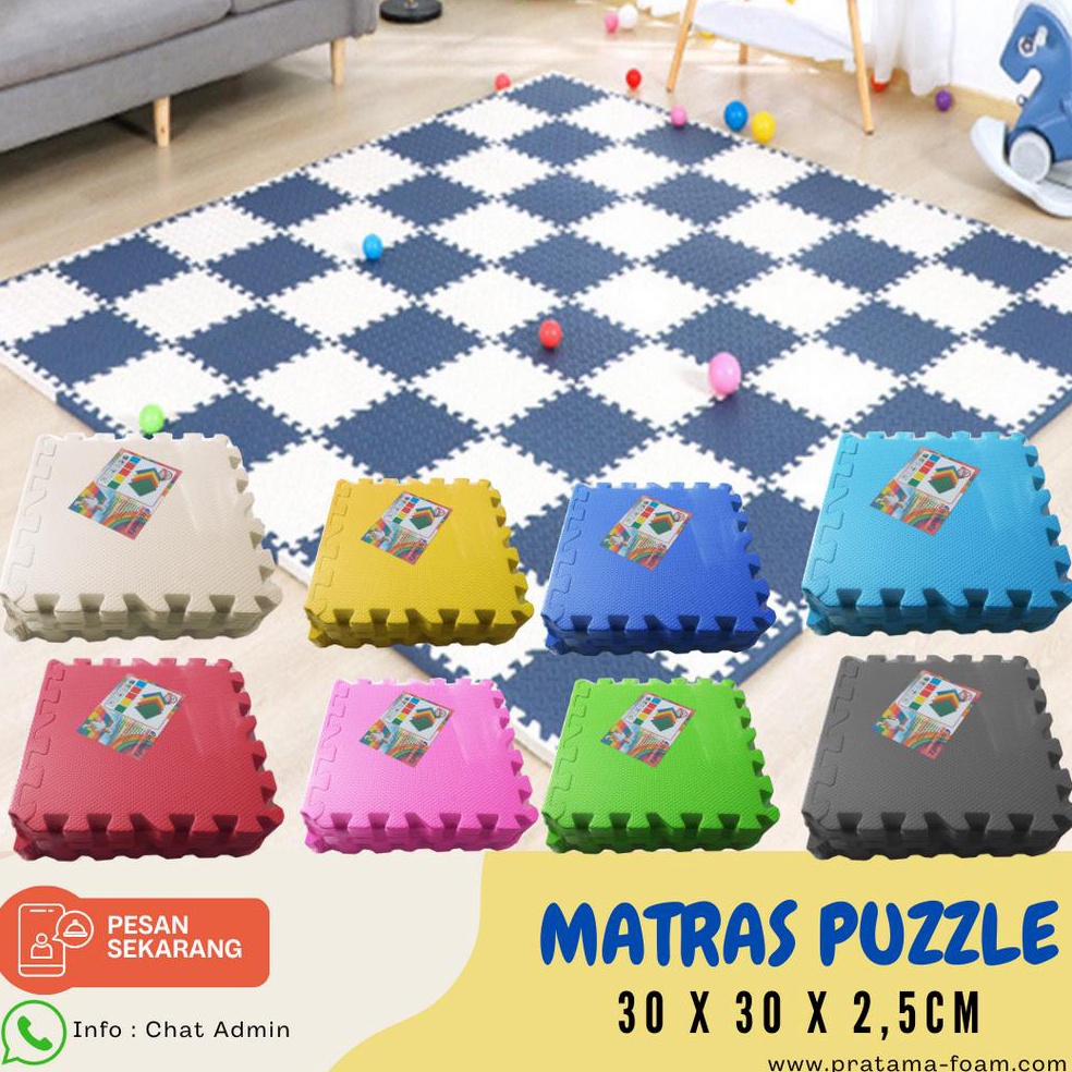 (S✓RG») Karpet Matras Eva Foam TEBAL 2,5CM / Matras Puzzle / Alas Lantai Bermain Anak 30x30cm murah