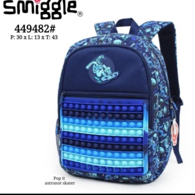 Smiggle Ori Backpack Pop It Astronot Skaters/ Tas Sekolah Smiggle/Kado
