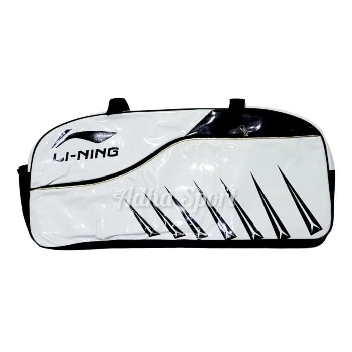 Tas Badminton Kotak LINING New PVC White Glosy Thermobag