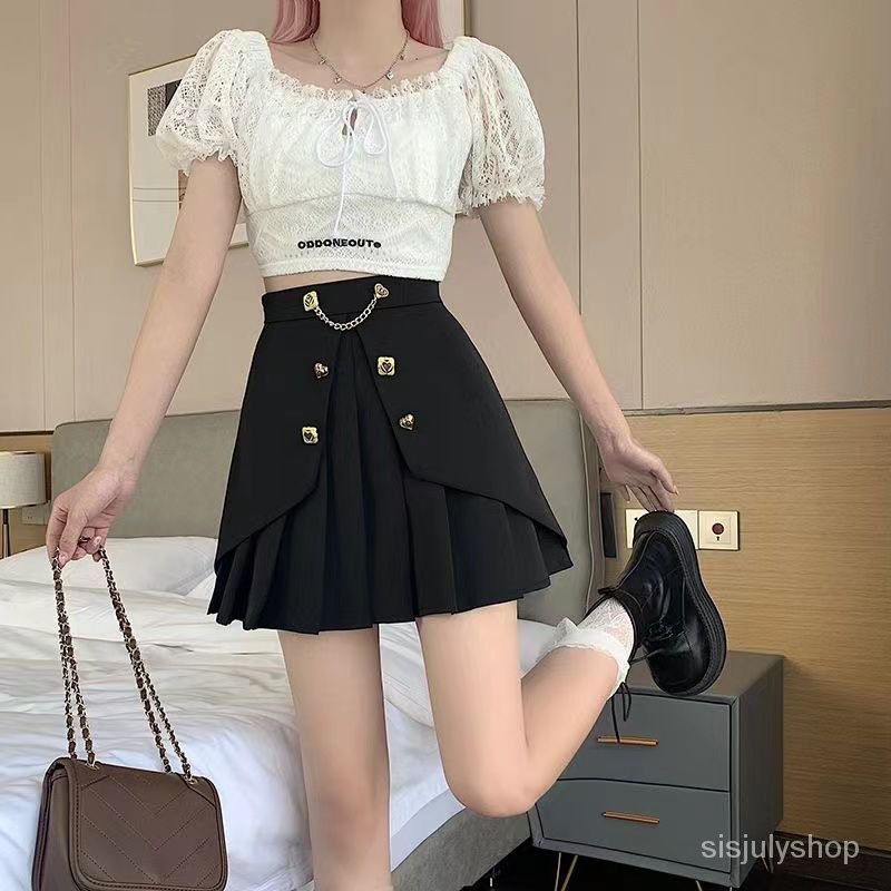 [✅BISA COD] #Sisjuly# Rok A-line wanita / rok lipit tidak beraturan rok setengah badan wanita / ping